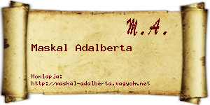 Maskal Adalberta névjegykártya